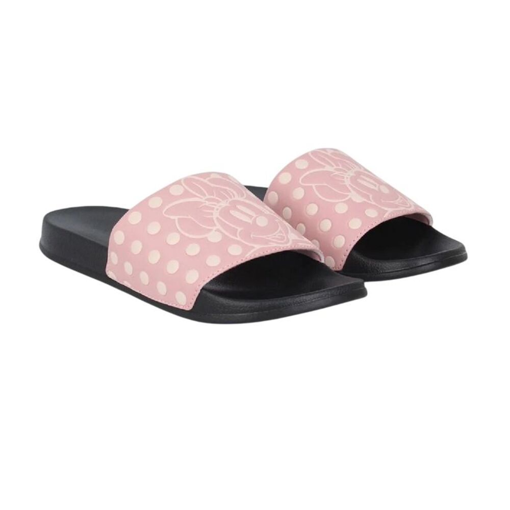 Minnie Mouse Womens/Ladies Minnie Mouse Leather Sliders / Pink